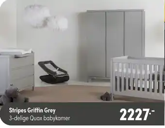 Baby & Tiener Stripes Griffin Grey 3-delige Quax babykamer aanbieding