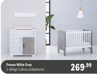 Baby & Tiener Fresno White Grey 2-delige Cabino babykamer aanbieding