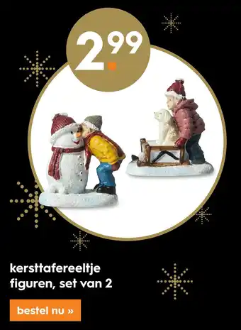 Blokker kersttafereeltje figuren, set van 2 aanbieding