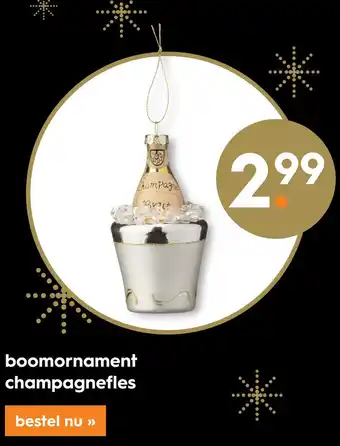 Blokker boomornament champagnefles aanbieding