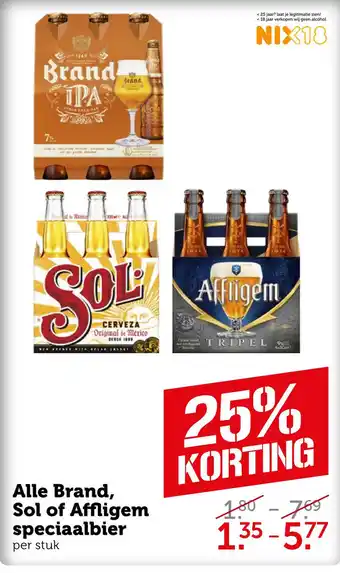 Coop Alle Brand, Sol of Affligem speciaalbier aanbieding