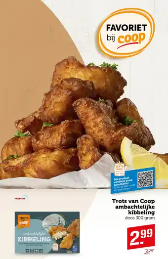 Coop Trots van Coop ambachtelijke kibbeling aanbieding