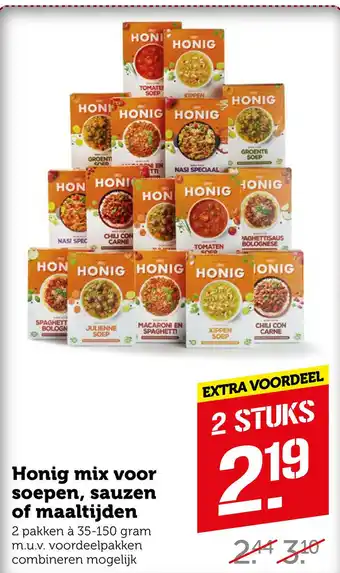 Coop Honig mix voor soepen, sauzen of maaltiiden aanbieding