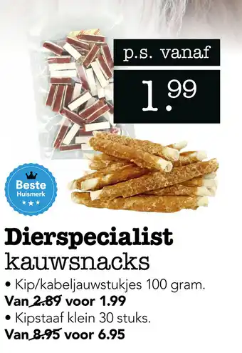 Dierspecialist Dierspecialist kauwsnacks aanbieding