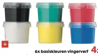 HEMA 6x basiskleuren vingerverf aanbieding