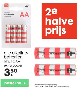 HEMA alle alkaline- batterijen aanbieding