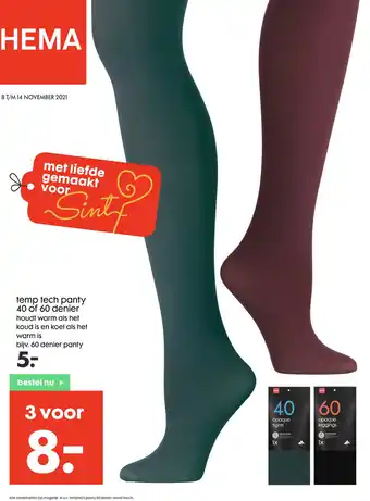 HEMA temp tech panty 40 of 60 denier aanbieding