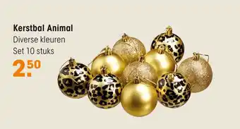 Kwantum Kerstbal Animal Goud 10 Stuks aanbieding