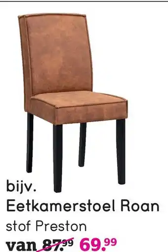 Leen Bakker Eetkamerstoel Roan - lederlook - taupe aanbieding