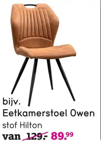Leen Bakker Eetkamerstoel Owen - stof - cognac aanbieding