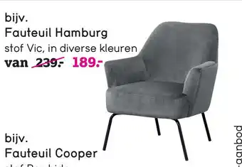 Leen Bakker Fauteuil Hamburg - fluweel - donkergrijs aanbieding