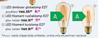 Leen Bakker Calex LED-globelamp - goudkleur - E27 aanbieding