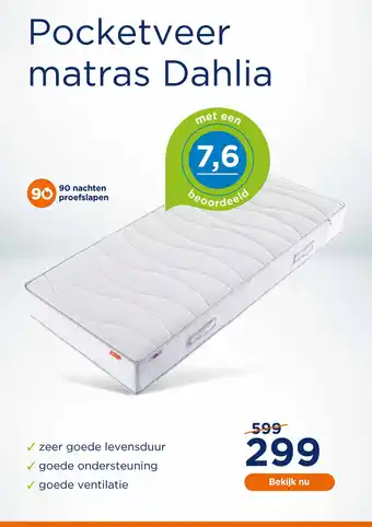 TotaalBED Pocketveer matras Dahlia aanbieding