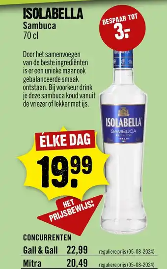 Dirck 3 Isolabella Sambuca aanbieding