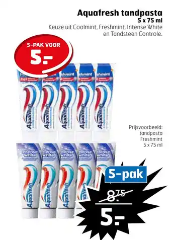 Trekpleister Aquafresh tandpasta aanbieding