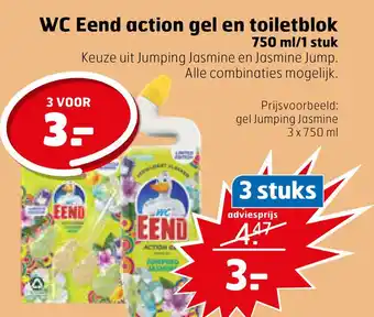 Trekpleister WC Eend action gel en toiletblok aanbieding