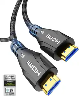 Amazon Cratree HDMI 2.1 kabel 1M, 8K HDMI Kabel Korte, 8K 60Hz 4K 240Hz 165Hz 144Hz 120Hz 48Gbit/s Hoge Snelheid, Compatibel met TV aanbieding