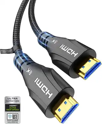 Amazon Cratree HDMI 2.1 kabel 1M, 8K HDMI Kabel Korte, 8K 60Hz 4K 240Hz 165Hz 144Hz 120Hz 48Gbit/s Hoge Snelheid, Compatibel met TV aanbieding