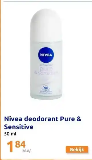 Action Nivea deodorant Pure & Sensitive aanbieding