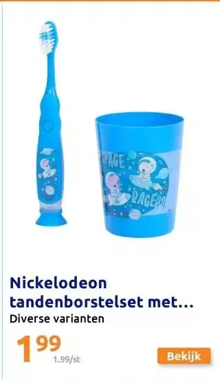 Action Nickelodeon tandenborstelset met timer aanbieding