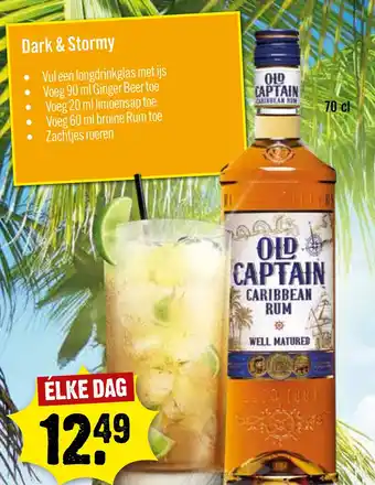 Dirck 3 OLD CAPTAIN CARIBBEAN RUM aanbieding