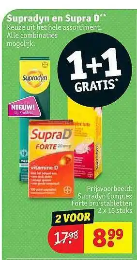 Kruidvat Supradyn En Supra D 1+1 Gratis aanbieding