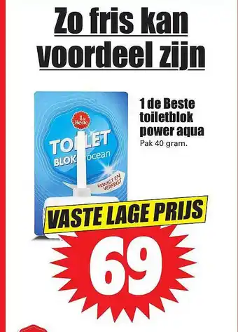 Dirk 1 De Beste Toiletblok Power Aqua 40g aanbieding