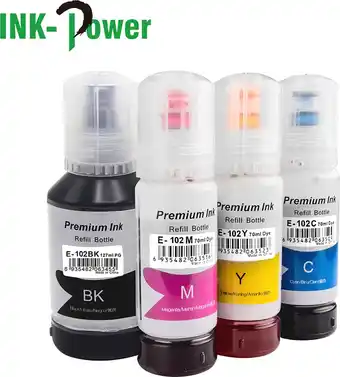 Bol.com Inkt Geschikt voor Epson EcoTank 102 / E102 | Multipack van 4x Inktpatronen aanbieding