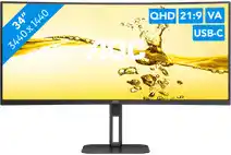 Bol.com AOC V5 CU34V5C - QHD Curved Ultrawide Monitor - USB-C - 65w - 100hz - 34 inch aanbieding