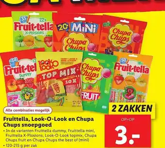 Lidl Fruittella, Look-O-Look En Chupa Chups Snoepgoed aanbieding