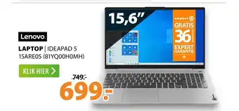 Expert Lenovo Laptop | Ideapad 5 15ARE05 (81YQ00H0MH) aanbieding