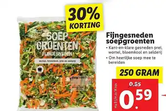 Lidl Fijngesneden Soepgroenten 30% Korting 250g aanbieding