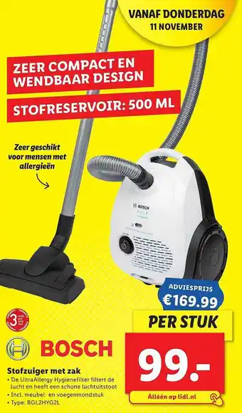 Lidl Bosch Stofzuiger Met Zak aanbieding