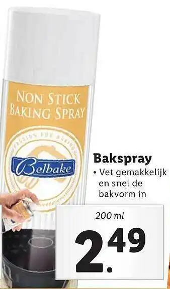 Lidl Belbake Bakspray 200ml aanbieding