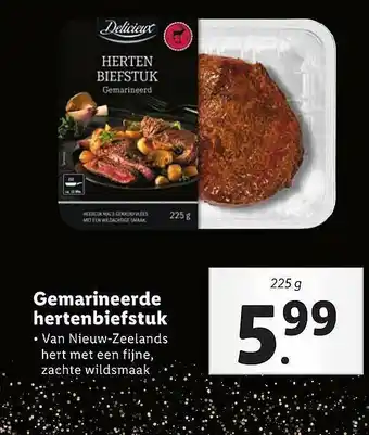 Lidl Delicieux Gemarineerde Hertenbiefstuk 225g aanbieding