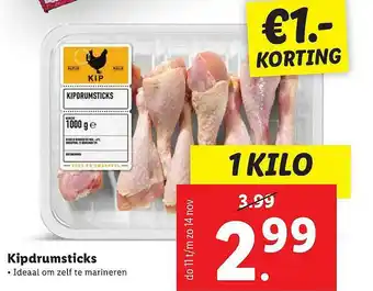 Lidl Kipdrumsticks €1.- Korting 1 kilo aanbieding