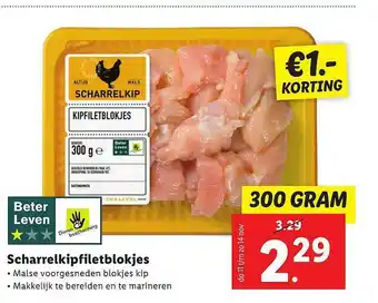 Lidl Scharrelkipfiletblokjes €1.- Korting 300g aanbieding