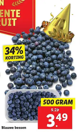 Lidl Blauwe Bessen 34% Korting 500g aanbieding