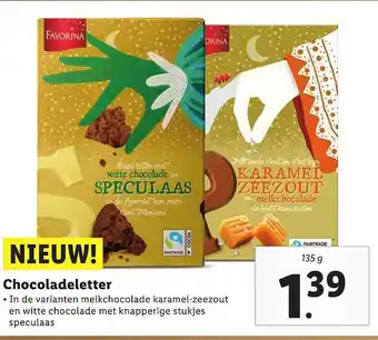 Lidl Favorina Chocoladeletter 135g aanbieding