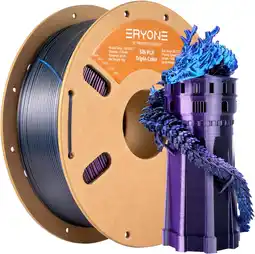 Amazon ERYONE Tri Color Silk PLA Filament 1.75mm, 3D Printer Filament PLA +/-0.03mm 1KG/ Spool, Silk Blue Purple Black (Blauw Paars aanbieding