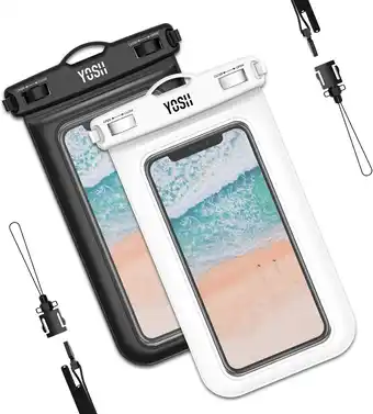 Amazon YOSH IPX8 Waterdichte Telefoonhoes, Onderwater Telefoonzakje Droge Tas voor Zwemmen Regent Stofdicht voor iPhone 12 11 pro ma aanbieding