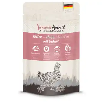 Zooplus Voo24x125g Venandi Animal Kitten kip met zalmolie natvoer voor katten aanbieding