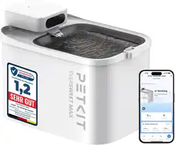 Amazon PETKIT EVERSWEET MAX Kattenfontein Draadloze, met Bewegingssensor, App Besturing, met 5000mAh Oplaadbare Batterij, 3L Drinkfo aanbieding