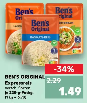 Kaufland DE BEN'S ORIGINAL Expressreis aanbieding