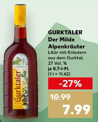Kaufland DE GURKTALER Der Milde Alpenkräuter aanbieding