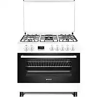 Bol.com Wiggo WO-E909R(WW) - Serie 9 - 90 cm - Gasfornuis - 5 kookzones - Wit aanbieding