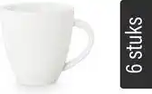 Bol.com vtwonen Mini Mokken met Oor - Set van 6 - Wit - Porselein - 150ml aanbieding