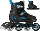 Bol.com Nijdam Inline Skates Combo - Blue Blaze - Verstelbaar - Noren IJzers - Zwart - Blauw - Maat 37 - 40 aanbieding