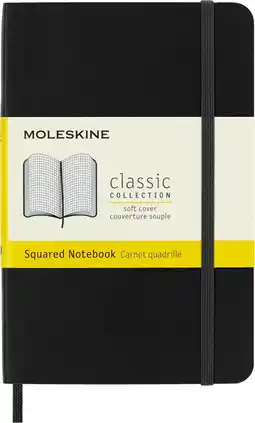 Amazon Moleskine Notitieboek, Pocket, A6, geruit, zachte cover, zwart aanbieding