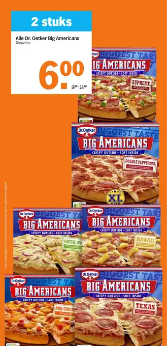 Albert Heijn Alle dr oetker big americans aanbieding